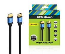 Кабель видео HDMI-HDMI ELX-VC01-HDMI 4К 60Гц 2м PVC+металл коробка черн. | код 15299 | Ergolux