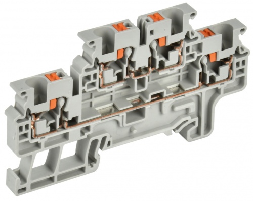 Колодка клеммная CP-ML 2 ур. 4мм2 серая IEK | код YCT23-00-2-K03-004 | IEK