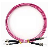 Патч-корд оптический LANMASTER, дуплексный, ST/PC-ST/PC, OM4, LSZH, 20 м | код LAN-2ST-2ST/OM4-20 | LANMASTER