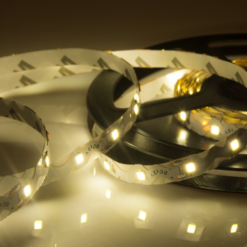 LED лента 12 В, 6 мм, S-образная плата, IP23, SMD 2835, 60 LED/m, цвет свечения теплый белый (3000 К) | код 141-526 | LAMPER
