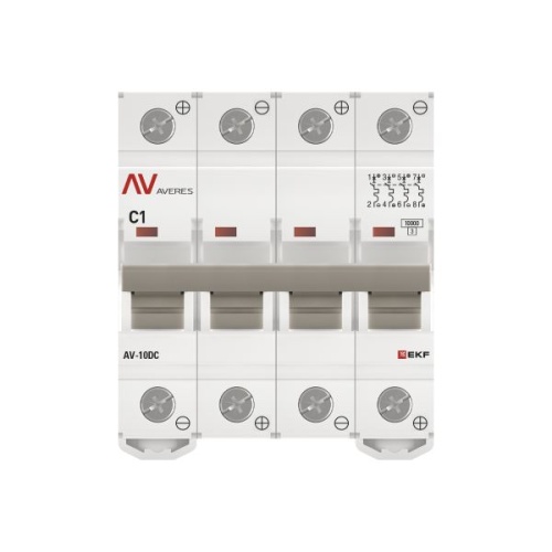 Выключатель автоматический AV-10 DC 4P 1A (C) 10kA EKF AVERES | код mcb10-DC-4-01C-av | EKF фото 5 Выключатель автоматический AV-10 DC 4P 1A (C) 10kA EKF AVERES | код mcb10-DC-4-01C-av | EKF фото 5