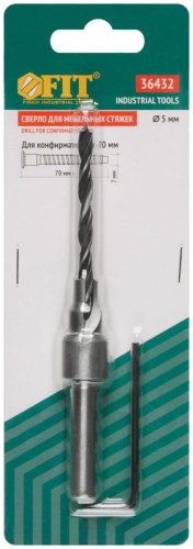 Сверло с зенкером для мебельных стяжек 5 мм/зенкер 9.5 мм (для стяжки 7х70) | код 36432 | FIT фото 3 Сверло с зенкером для мебельных стяжек 5 мм/зенкер 9.5 мм (для стяжки 7х70) | код 36432 | FIT фото 3