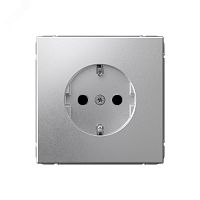 Розетка ArtGallery 16А с заземл. защ. шторки механизм алюм. | код GAL000345 | Systeme Electric