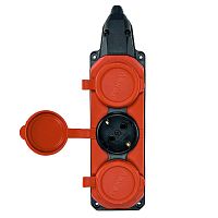 Колодка удлинителя 3-м с заземл. 16А IP44 каучук красн. TOKOV | код TKE-C13-KK3-Z | TOKOV ELECTRIC