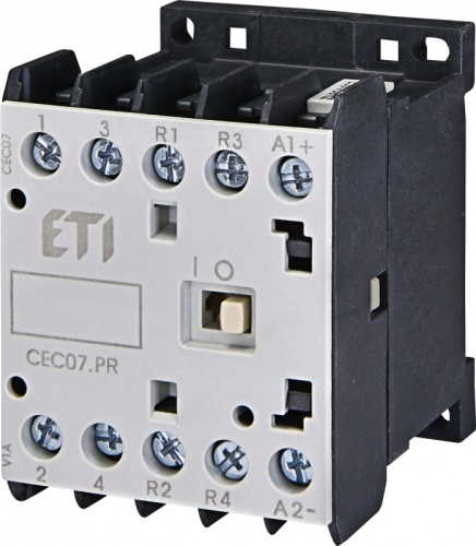 Контактор миниатюрный CEC 07.PR 24V DC (7A, 3kW, AC3) 4р (2н.о.+2н.з.) | код 004641214 | ETI Контактор миниатюрный CEC 07.PR 24V DC (7A, 3kW, AC3) 4р (2н.о.+2н.з.) | код 004641214 | ETI