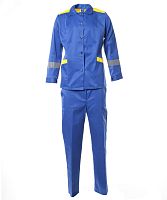 Костюм женский ДЮЙМОВОЧКА куртка, брюки, цвет василёк с жёлтым, р-р 56-58 112-116/170-176 | код 125539 | Эталон-Спецодежда