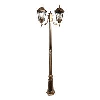 Светильник садово-парковый 2х60Вт 230В E27 черн. зол. PL157 FERON 11325