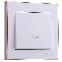 Выключатель RAIN промежуточный белый с боковой вставкой золото | код 703-0226-107 | Lezard