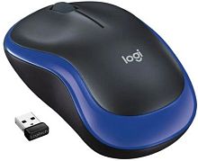 Мышь Logitech M185 черный/синий оптическая (1000dpi) беспроводная USB1.1 для ноутбука (2but) | код 1891713 | Logitech
