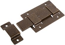 Задвижка накладная усиленная для дверей прямоугольный ригель бронза 66692