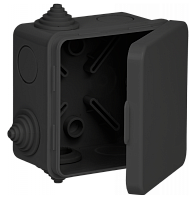 Коробка расп. КМ41238 80х80х50мм о/к IP54 7 вв. черная IEK | код UKO31-080-080-050-K02-54 | IEK