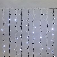 Гирлянда Светодиодный Дождь 2х1,5м, постоянное свечение, черный провод, 230 В, диоды БЕЛЫЕ | код 235-125 | NEON-NIGHT