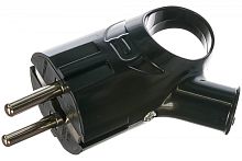 Вилка CEE 7/4 Schuko, 16A, 250V, угловая, разборная, черная | код LAN-CEE-7/4-45 | LANMASTER
