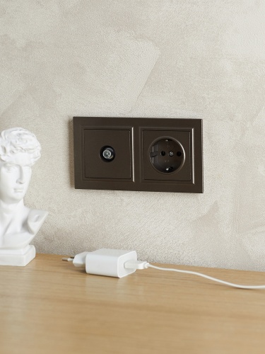 BRITE Рамка 2-местная IP44 РУ-2-БрТБ-44 темная бронза | код BR-M22-44-K45 | IEK фото 2