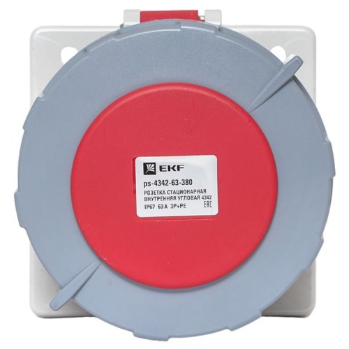 Розетка стационарная внутренняя угловая 4342 3Р+РЕ 63А 380В IP67 PROxima | код ps-4342-63-380 | EKF фото 3 Розетка стационарная внутренняя угловая 4342 3Р+РЕ 63А 380В IP67 PROxima | код ps-4342-63-380 | EKF фото 3