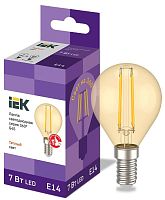 Лампа светодиодная филаментная 360° 7Вт G45 шар 2700К E14 230В золото | код LLF-G45-7-230-30-E14-CLG | IEK