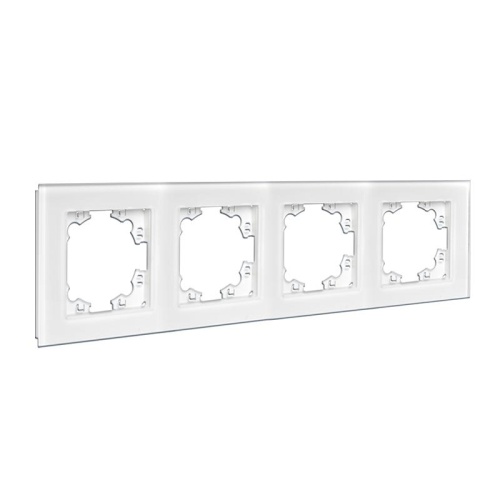 Афина рамка стеклянная четырехместная универсальная белая (еврослот) | код 2245 | Universal фото 2