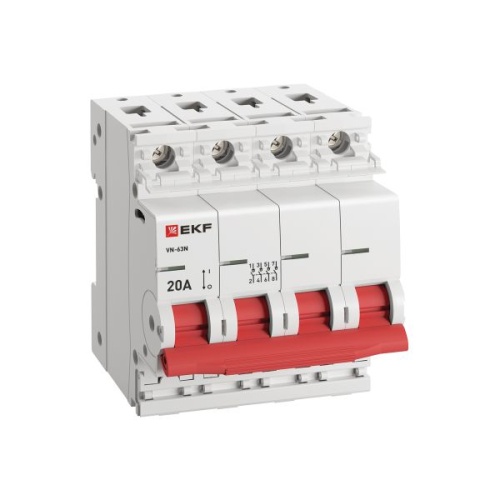 Выключатель нагрузки 4P 20А ВН-63N EKF PROxima | код S63420 | EKF фото 4