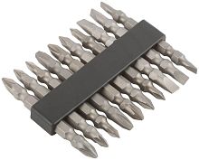 Биты набор 10 шт, CrV 50 мм, двухсторонние | код 57650 | FIT