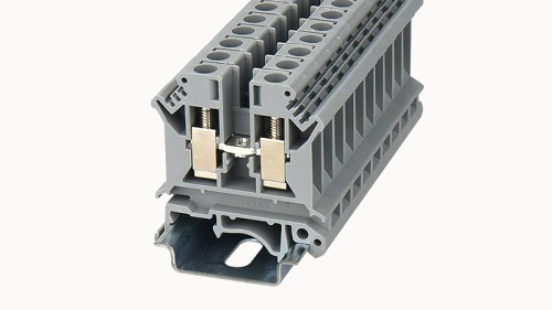 PC6-01P-11-00Z(H) Клеммный блок (клеммник) проходной винт. (латун. заж.), на DIN-рельс TS-35/TS-32, сеч. пров. 24-8AWG/ до 6.0 кв.мм, до 600В/50А, Hобщ. = 46 мм, серый изол., шир. 8.2 мм | код 11010000092 | DEGSON
