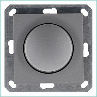 Диммер LED с накладкой 30-400W, 1gang 2way, цвет алюминий | код G4012S | Jasmart