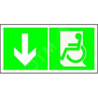 Знак безопасности BL-2010B.E71''''Указ. двери эвакуац. выхода (лев.) для МГН'''''' | код BL-2010B.E71 | Белый свет