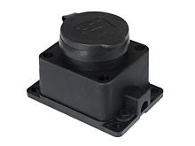 Розетка настенная с заглушкой каучук 2Р+РЕ 16А 250В IP44 HLT | код 083-05-03 | HLT