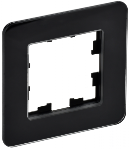 BRITE Рамка 1-мест. РУ-1-2-Бр стекло черн. RE IEK | код BR-M12-G-41-K02 | IEK