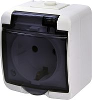 Розетка 1-я (Schuko) (дымчатая крышка) (IP44/54) RHE-1sd | код 004668016 | ETI