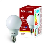 Лампа светодиодная LED 8Вт 3000K 750Лм E14 Шар | код 88297879 | BELLIGHT