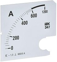 Шкала сменная для амперметра Э47 600/5А-1.5 96х96мм | код IPA20D-SC-0600 | IEK