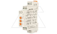 Реле времени RS-TM33, 3CO, 8A(250VAC), 24_240VAC/DC, 100ms_10d, многофункциональное - 10 функций, 1M | код RS-TM33 | RELETEK