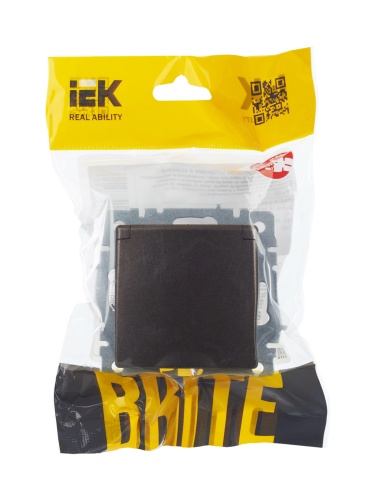 BRITE Розетка 1-местная с заземлением с защитными шторками и крышкой 16А IP44 РСбш10-3-44-БрТБ темная бронза | код BR-R16-16-44-K45 | IEK фото 7