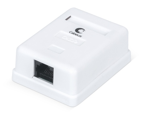 Розетка компьютерная RJ-45. категория 5e. одинарная. внешняя. Dual IDC | код WS-8P8C-Cat.5e-1 | Cabeus