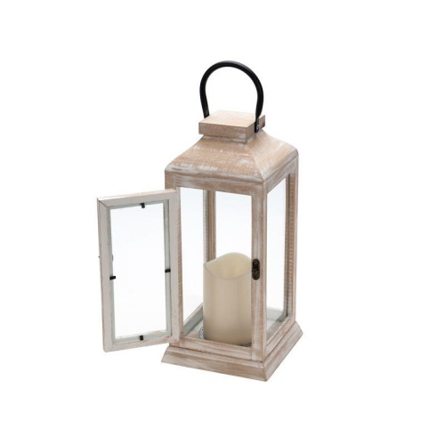 Фонарь декоративный 15х15х38см тепл. бел. со свечкой корпус из дерева беж. Neon-Night 513-073 фото 8 Фонарь декоративный 15х15х38см тепл. бел. со свечкой корпус из дерева беж. Neon-Night 513-073 фото 8