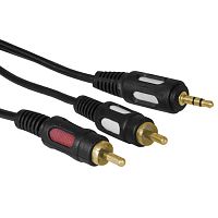 Аудио-видео шнур RUICHI Stereo 3,5 мм - 2 RCA, 1.5 м | код 113676 | Ruichi