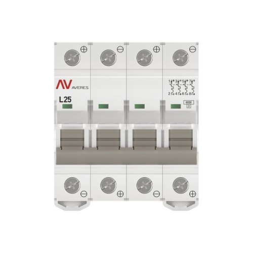 Выключатель автоматический AV-6 DC 4P 25A (L) 6kA EKF AVERES | код mcb6-DC-4-25L-av | EKF фото 4 Выключатель автоматический AV-6 DC 4P 25A (L) 6kA EKF AVERES | код mcb6-DC-4-25L-av | EKF фото 4
