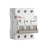 Выключатель автоматический AV-6 3P 25A (L) 6kA EKF AVERES | код mcb6-3-25L-av | EKF
