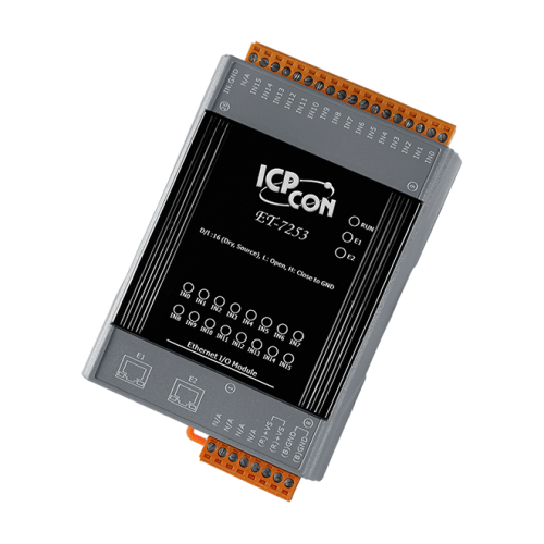 ET-7253 CR Ethernet I/O Module with 2-port Ethernet Switch, with 16-ch DI (RoHS) | код 00-06099231 | ICP DAS