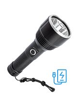Фонарь аккумуляторный ручной 20Вт LED съемный Li-ion 26650 5000мА.ч Power-bank корпус анодированный алюм. индикатор уровня заряда USB-шнур type C ремешок ручной | код KOC130Lit | КОСМОС