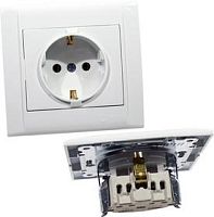 Розетка 1-м СП Defne 16А IP20 с заземл. бел. | код 42001008 | Makel