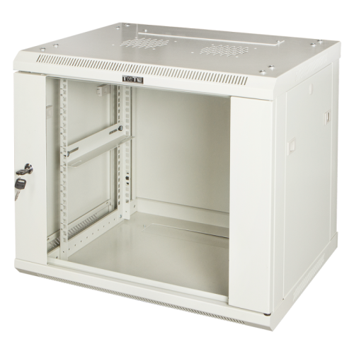Шкаф настенный серии Pro, 12U 600x600, стеклянная дверь | код TWT-CBWPG-12U-6x6-GY | TWT