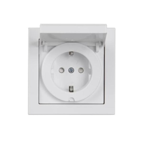 Розетка SCHUKO с заземлением, 16А / 250В, зажимные клеммы, серия Impressivo, белый, IP44 20EUJW-84 | код 2TKA000698G1 | ABB