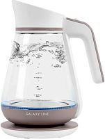 Чайник электрический Galaxy Line GL 0557 1.5л. 2200Вт бежевый/белый (корпус: стекло) | код 1792977 | GALAXY LINE