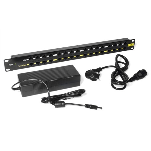 Панель POE 19, 24 порта, с двумя блоками питания 48V, 120W | код LAN-PP24-POE/A2 | LANMASTER