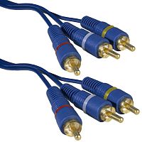 Аудио-видео шнур RUICHI 3 RCA - 3 RCA, 3 м, чёрный | код 113696 | Ruichi