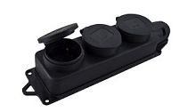 Розетка настенная с заглушкой каучук 2Р+РЕ 16А 250В IP44 TDM | код SQ0612-0003 | TDM