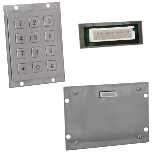 Клавиатура цифровая антивандальная влагозащищённая RUICHI RPS01-12-RM, pin, нержавеющая сталь | код 113016 | Ruichi