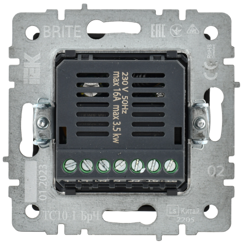 Термостат электронный с индикацией BRITE СП IP20 ТС10-1-БрЧ черн. | код BR-RT11-K02 | IEK фото 2 Термостат электронный с индикацией BRITE СП IP20 ТС10-1-БрЧ черн. | код BR-RT11-K02 | IEK фото 2