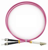 Cabeus FOP-50-OM4-LC-ST-20m Шнур оптический duplex LC-ST 50/125 mm OM4 20м LSZH | код 9168c | Cabeus